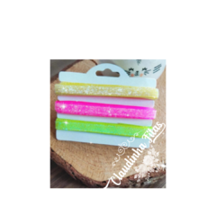 Kit Fita lurex esponjado 10mm neon - c/6metros