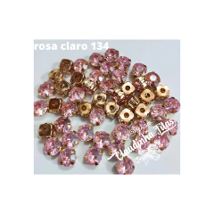 Chaton engrampado dourado redondo 8mm c/10unids - comprar online