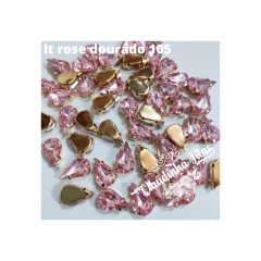 Chaton engrampado dourado gota 8mmx13mm c/10unids - comprar online