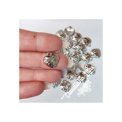 Pingente coração prata com arabesco 13mm