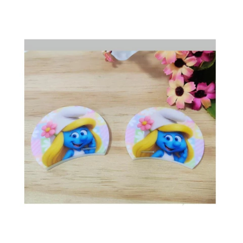 Aplique Orelhinha Smurfete cand Acrílico - 2 unidades (1 Par)