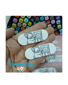 Aplique hair clips Bobbie Goods para pintar - 2 unidades