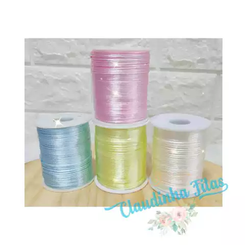 Fio de cetim rabo de rato de 1mm com 5 metros