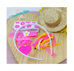 Box pegue e monte junino floral chapéu grande na tiara - comprar online