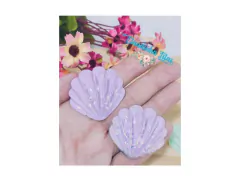 Aplique de resina concha G 4 x 3,6cm - c/2 unidades - comprar online