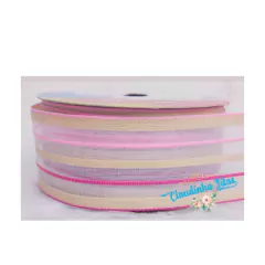 Fita Sinimbu organza listrada- (38mm - 10 METROS)