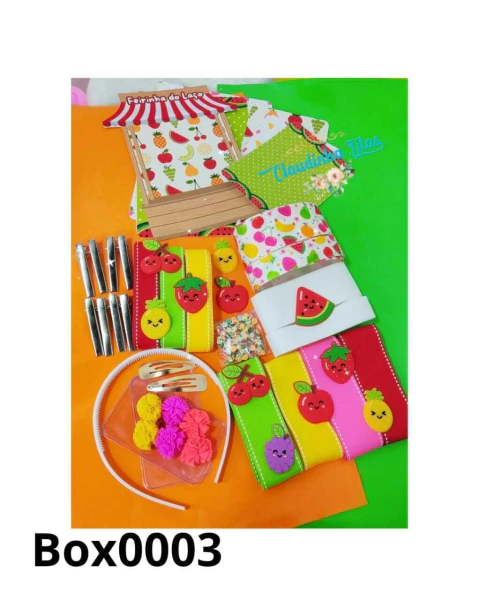 Box Pegue e monte Frutinha (com papeletas, fitas e apliques)