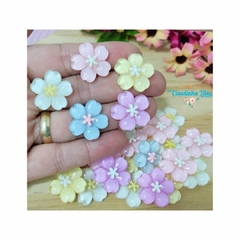 Aplique de resina flor 2 cm - 5 unidades