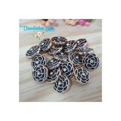 Aplique botão de plástico flor ( 2 unidade) mesma cor - Claudinha Fitas