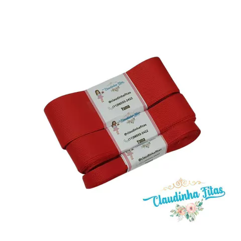 Fita Gorgurão YAMA - red ( vermelho)- cor 250 - 5 metros