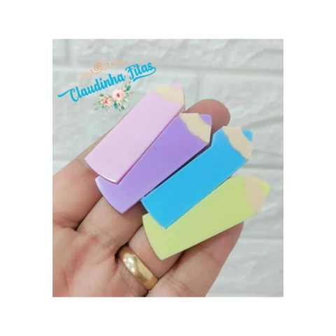 Aplique de acrilico escolar Lápis cand curvado - ( 1 unidade )