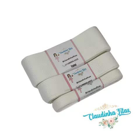 Fita Gorgurão YAMA - withe (branco) - cor 029 - 5 metros