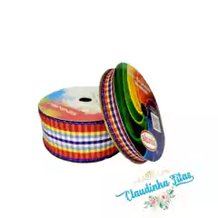 Fita Sinimbu xadrez Junina (38mm) 10 metros - loja online