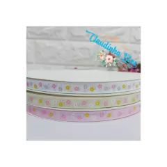 Fita yama estampada floral cand 10mm c/ 3metros