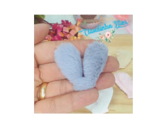 Aplique orelha de coelho de pelúcia - medida 5x5cm - c/2 unid. - Claudinha Fitas
