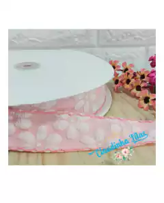 Fita Sanding Luxo floral com borda trabalhada D5 299 - 38mm - c/2 metros - loja online