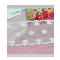 Fita Tule de coração bordado com borda trabalhada - 50mm ( 1 metro ) - comprar online