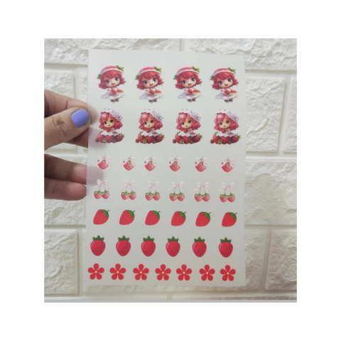 Aplique termocolante Morango - cartela