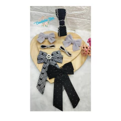 Box pegue e monte xadrez laço preto - comprar online