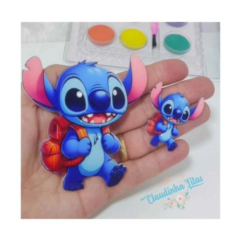 Aplique de acrílico para tiara curvo e 1 aplique de 5cm escolar Stitchi (2 unidades)