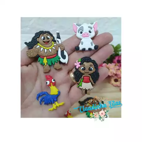 Aplique emborrachado Moana kit com 4 unidades