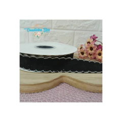 Fita tweed quadriculada c/borda trabalhada 25mm (1 metro) na internet