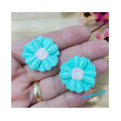 Imagem do Aplique flor bordada dupla - 2,5 cm. - 2 unid.