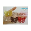 Aplique borboleta rendada com gliter - 5 cm - 2 unidades