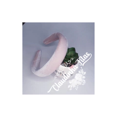Tiara de camurça acolchoada 17x30mm - Claudinha Fitas