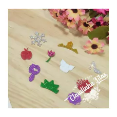 Aplique de acrílico princesas pequeno medida 1,5cm - c/2unids