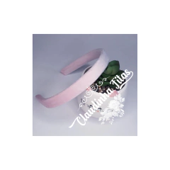 Tiara de veludo base reta 15mm unid - Claudinha Fitas