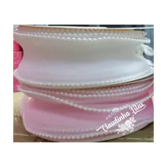 Fita importada Tule com Borda de Pérola 40mm - metro