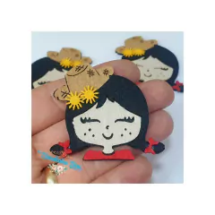 Aplique junino boneca de feltro - 2 unid. - comprar online