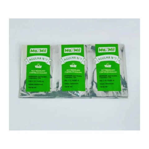 Agulha de costura n° 7 (4,6 cm) com 20 unidades