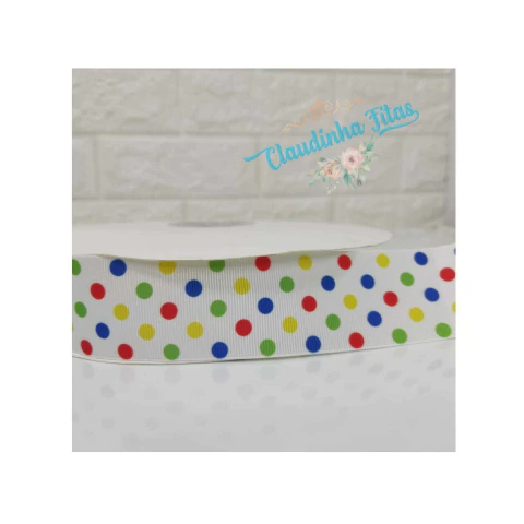 Fita Yama escolar poá - 38mm - (2 metros e 5 metros)