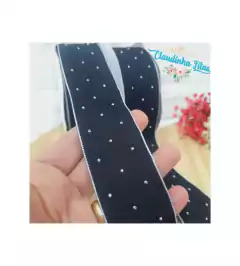 Fita de voal com strass e borda - 38mm - metro - comprar online