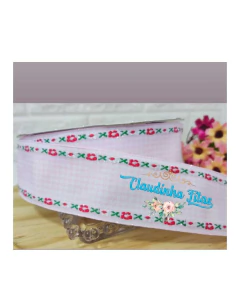 Fita xadrez Luxo bordada 38mm - (1 metro ) - comprar online