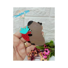 Aplique de acrilico Capivara curvado para tiara - 7cm - 1 unidade na internet