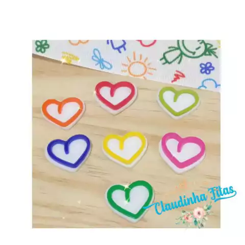 Aplique de acrilico escolar rabisco coração unid.