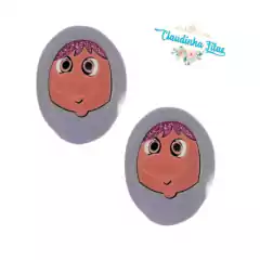 Aplique de acrilico duplo Divertida Mente rostinho -1 unidade - Claudinha Fitas