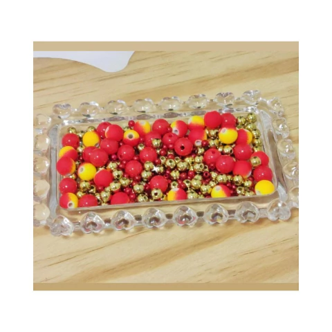 Mix bolinhas para pulseiras infantil natal c/40grs - em media 350 bolinhas