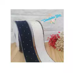 Fita de voal com strass e borda - 38mm - metro