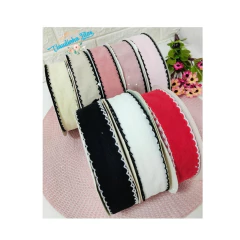 Fita cotelê c/borda trabalhada 38mm - ( 1metro )