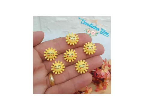 Aplique de resina sol 1,5cm - c/10 unidades
