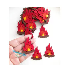 Aplique junino fogueira de feltro vermelha - 5 unid.