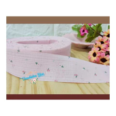 Fita de linho decorada floral pequeno - (1 metro) - comprar online
