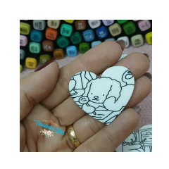 Aplique Bobbie Goods coração para pintar - 1 unidades