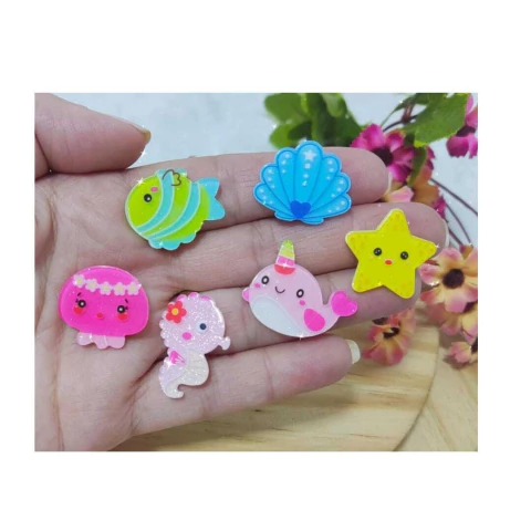 Aplique de acrílico fundo do mar c/6 unids