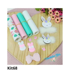 Kit 68 - lonita branco com coelho e ovo