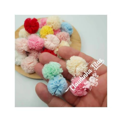Pompom de malha 25mm c/10unids